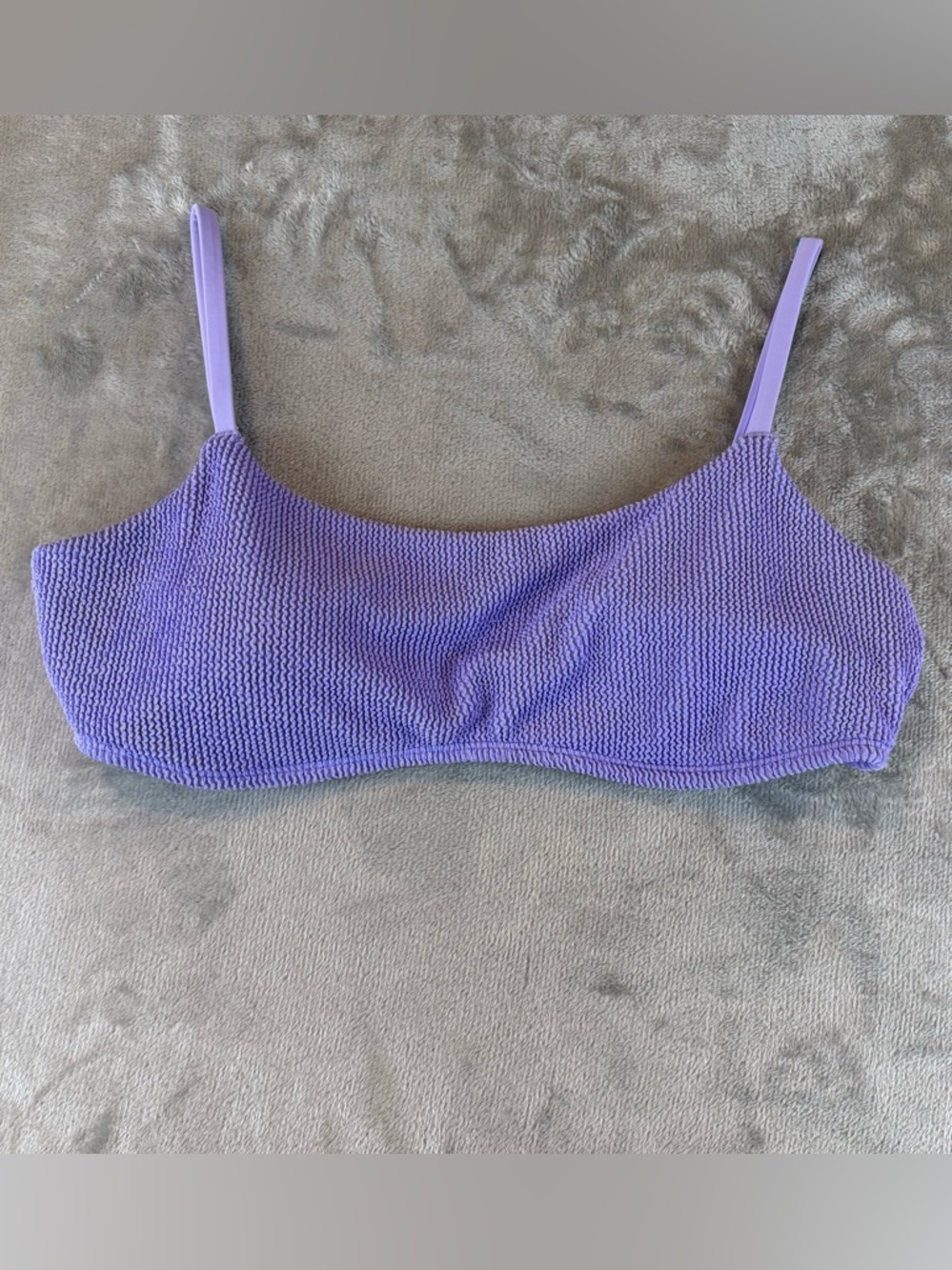 Hollister Swim Lavender Knit Ribbed Bikini Top Sz XL